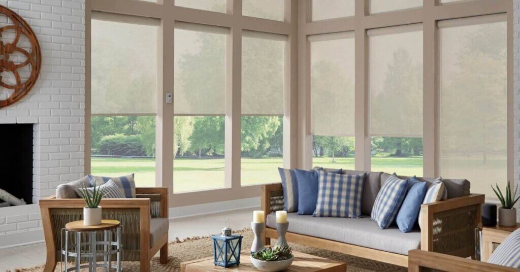 Solar Shades in a living room