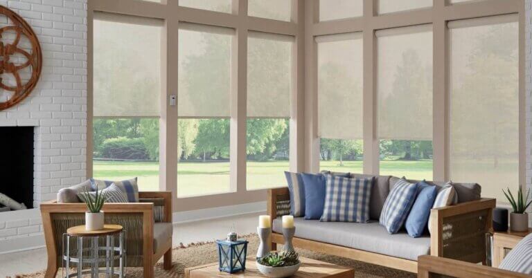 Solar Shades in a living room