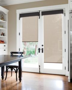 roller shade with valance for patio doors
