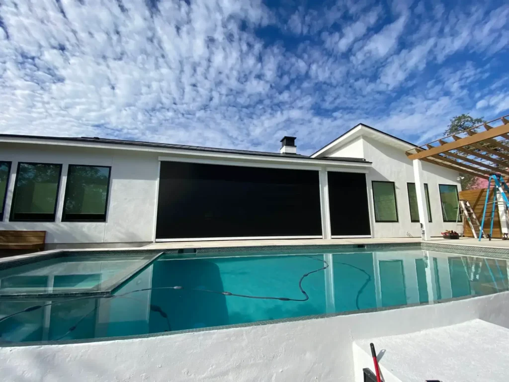 Outdoor Shades near the pool area in San Antonio