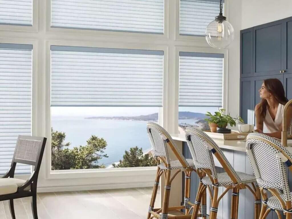 Shades in a dining room