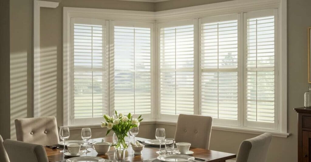 White Shutters in a Dining Room