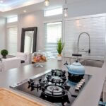 Norman Smart Privacy Faux Wood Blinds in Kitchen Windows