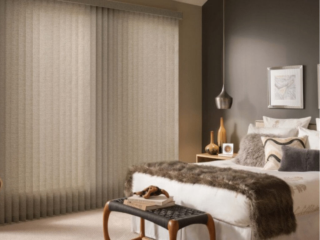 Alta Vertical Blinds in Bedroom
