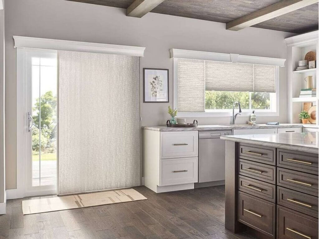 Graber Cellular Shades in Kitchen Sliding Door