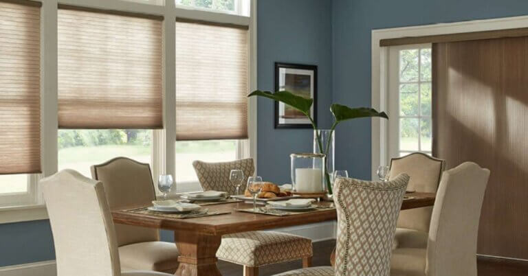 Alta Cellular Shades In A Dining Room