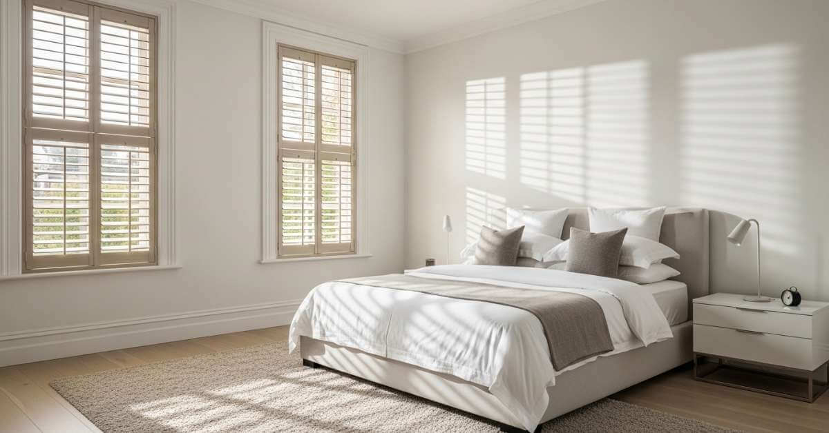 Shutters in a bedroom for privacy