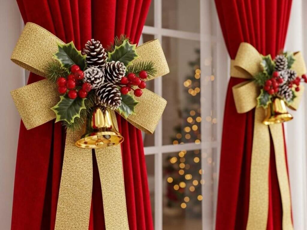 curtains with decorative ribbons