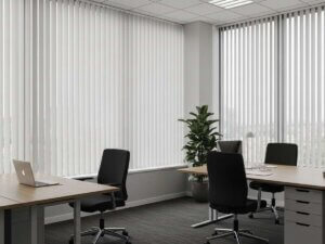 Vertical Blinds in An Office Setting