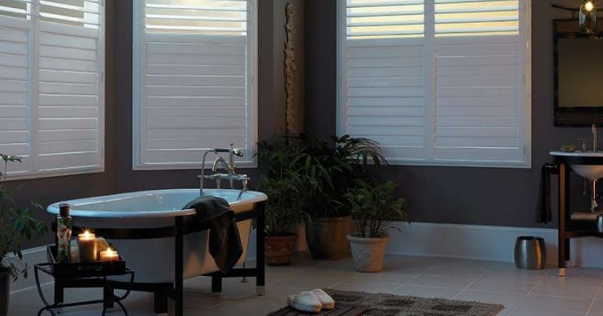 Faux Wood Shutters in a Bathroom