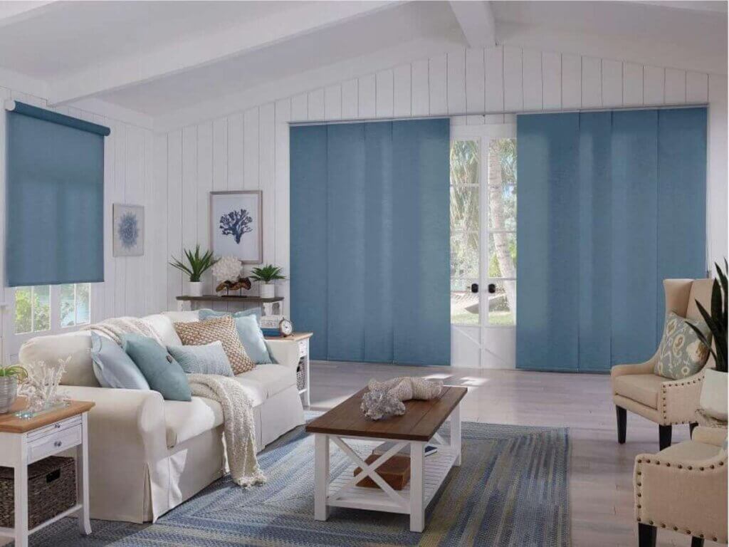 Roller Shades in a Living Room