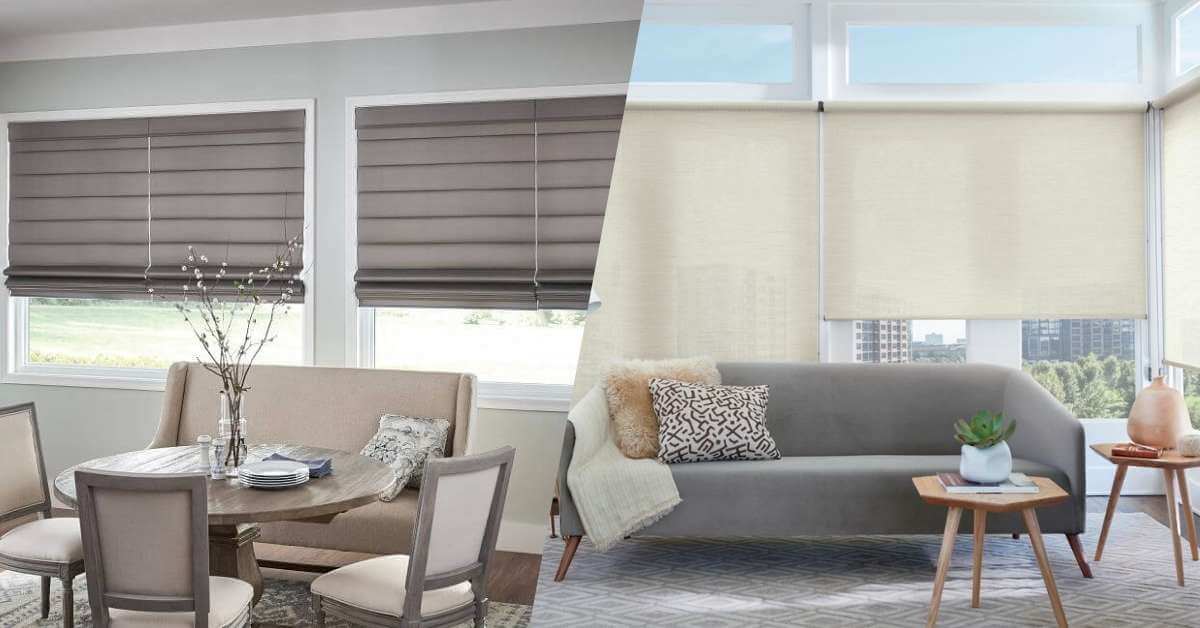 Roman Shades vs. Roller Shades Feature Photo