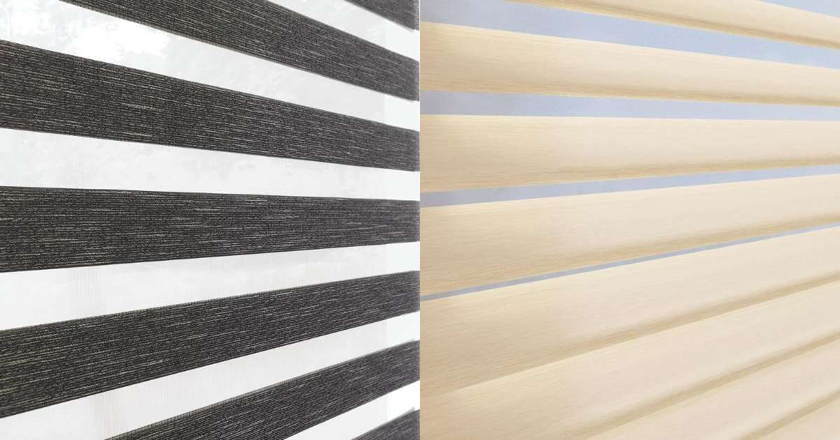 This is a photo of a layered shades vs. sheer shades comparison