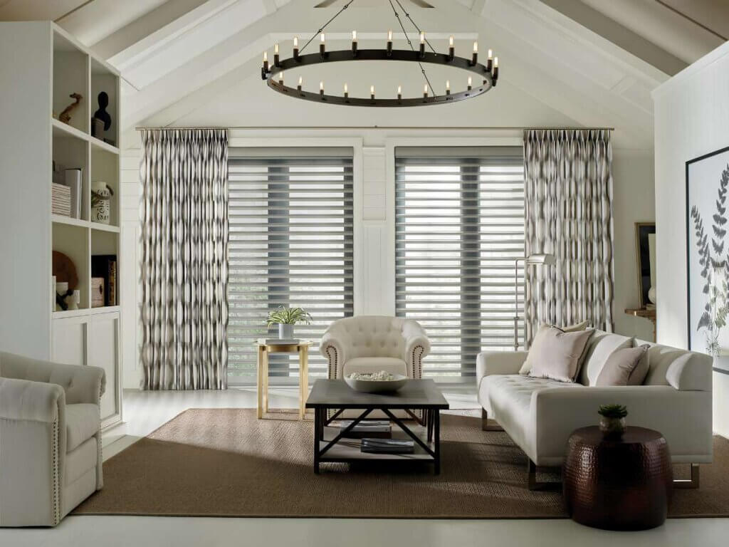 Printed Drapes White Walls Hunter Douglas