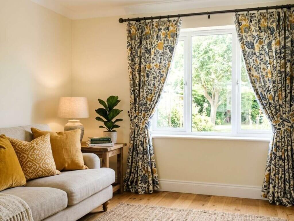 Printed Drapes with Color Coordination