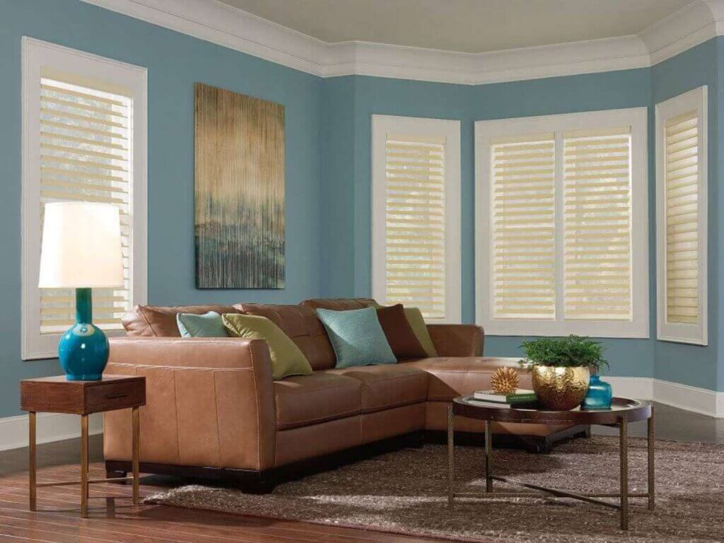 This is a photo of a sheer shades in a stylish living room